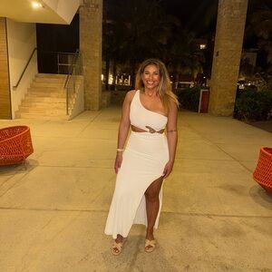 Oh Polly White One-Shoulder Dress